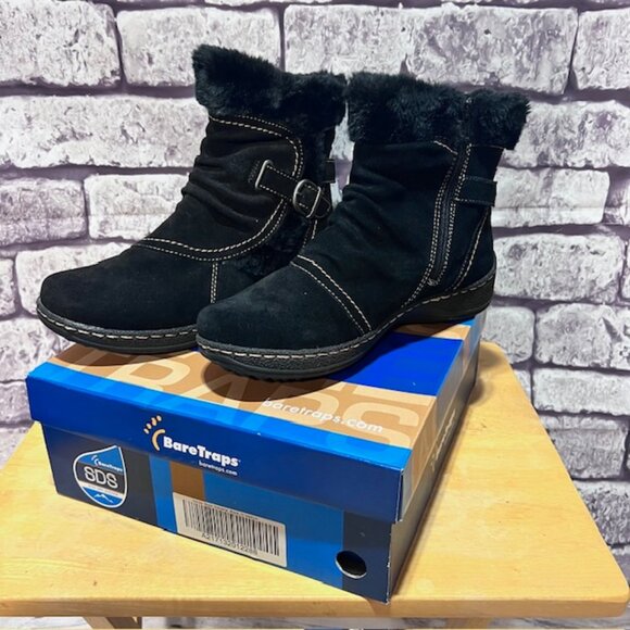 BareTraps Stay Dry System Black Leather Suede Boots Size 10 - Picture 7 of 7